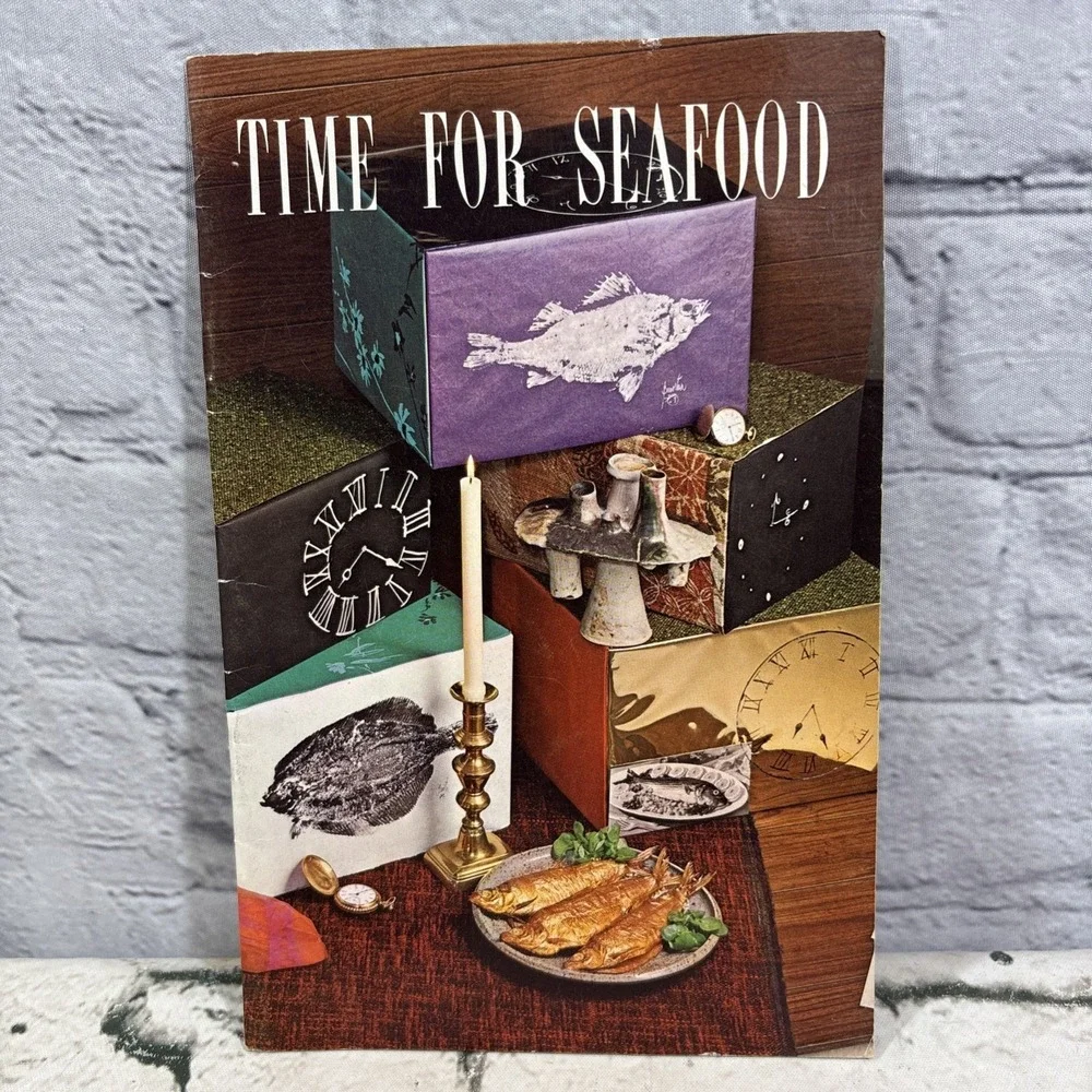 VTG 1976 Time for Seafood Cookbook NOAA Dept of Commerce Ad Ephemera